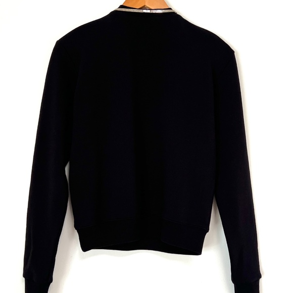 $1495 Saint Laurent Cotton Jersey Top with Necklace embellishment Black - Picture 10 of 10